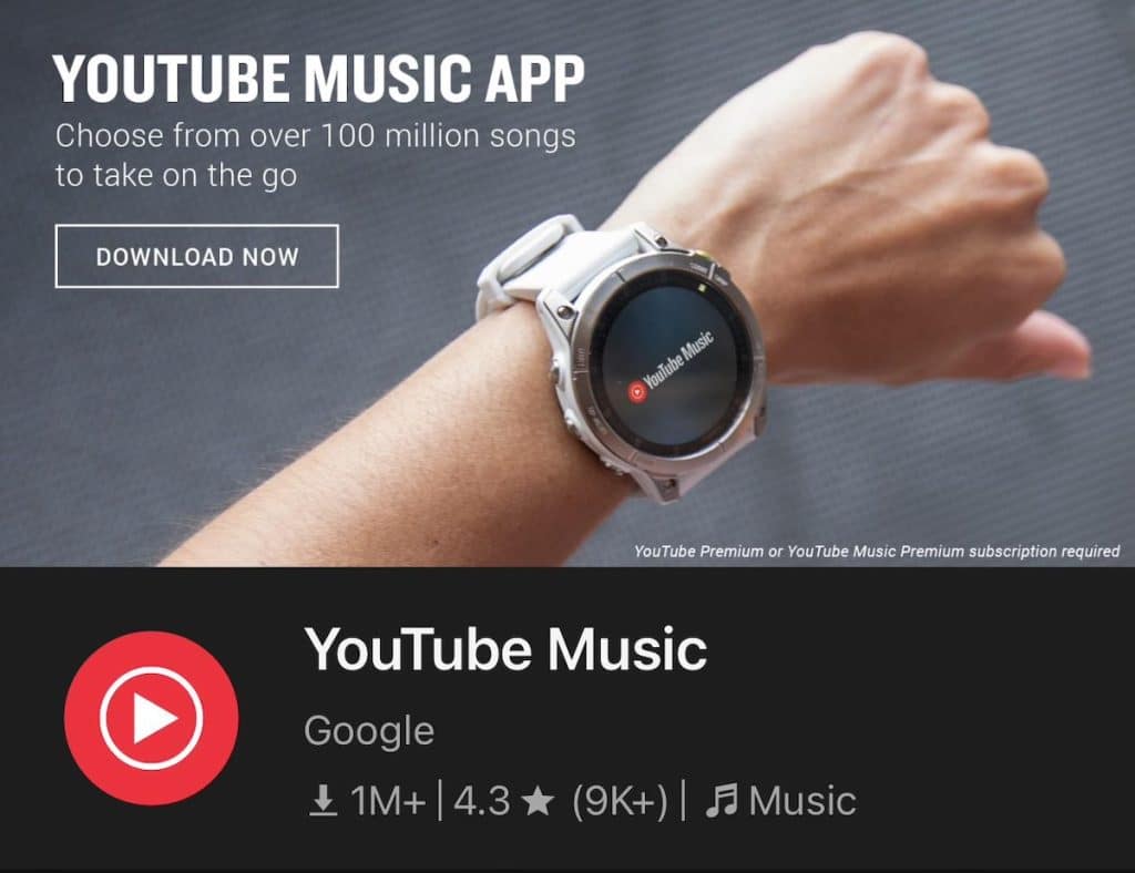 Garmin Youtube app