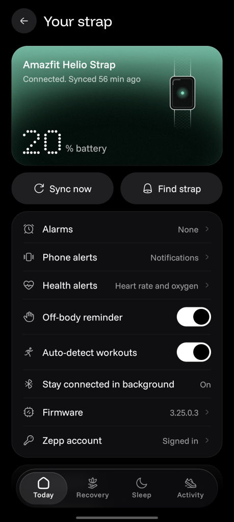 Helio Strap notifications