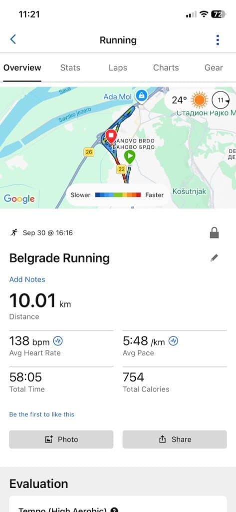 Garmin 10k run