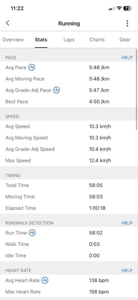 Garmin 10k run
