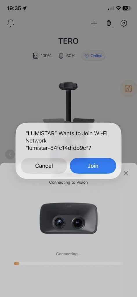 Lumistar Tero vision module transfer videos