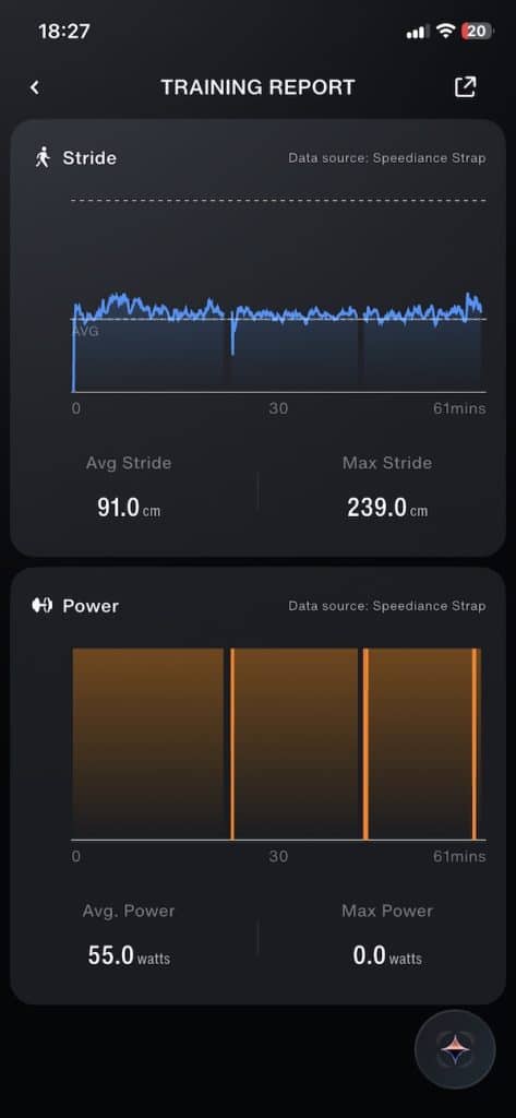 Speediance strap run tracking