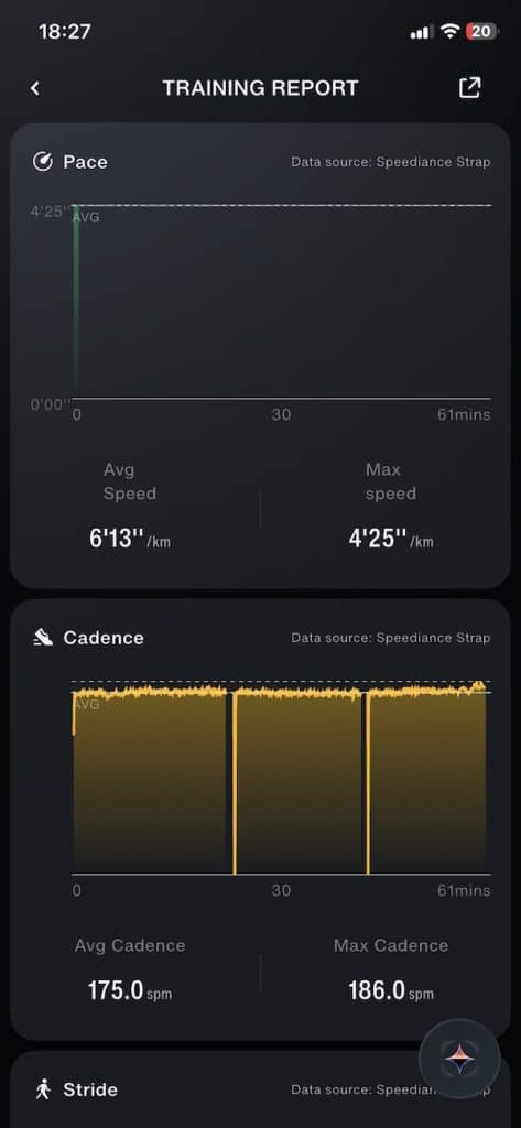 Speediance strap run tracking