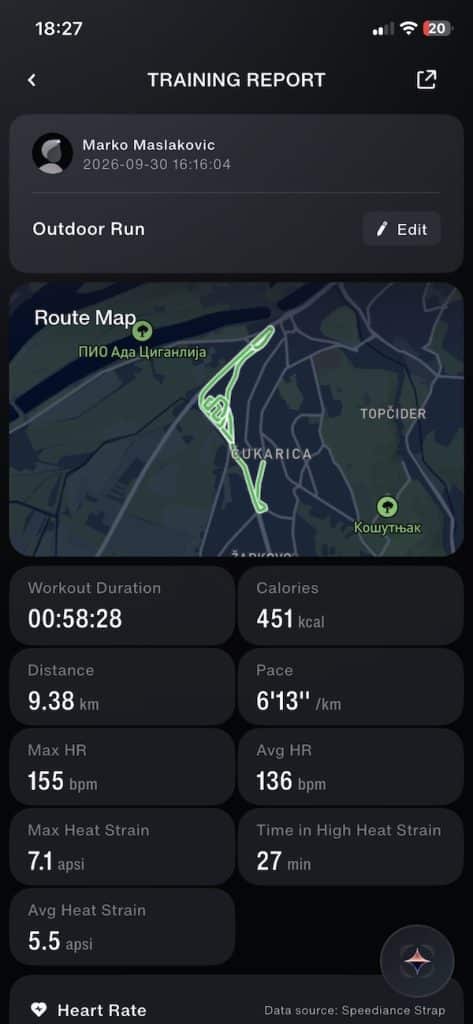 Speediance strap run tracking