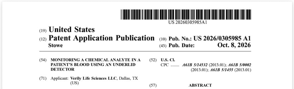 Verily glucose patent